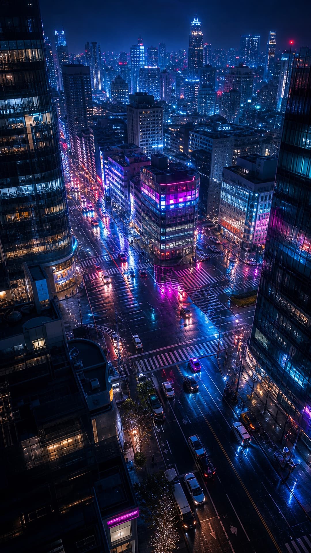 雨夜老街壁纸模板